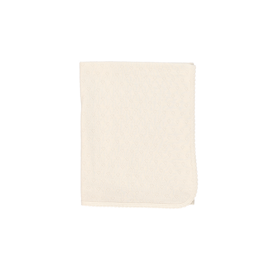 Bebe Heart Pointelle Blanket Natural Heart