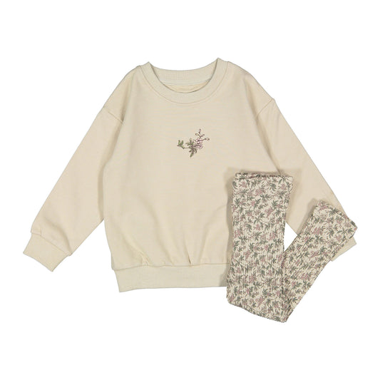 Ladida Layette Mauve Garden Sweatshirt Set