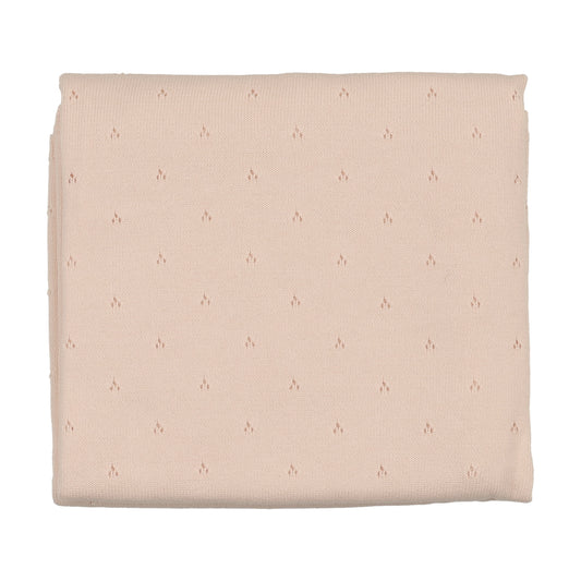 Mema Knits Pointelle Knit Blanket Light Pink