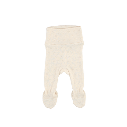 Bebe Organic Natural Heart Pointelle Wrap Onesie & Footed Leggings + Bonnet