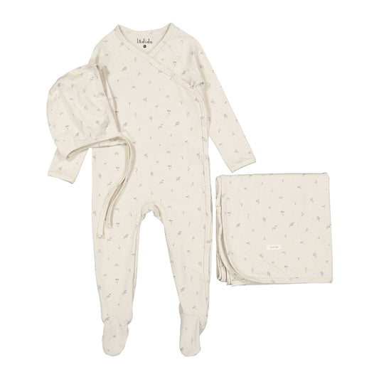 Ladida Layette Blue Tiny Bud 3pc Set