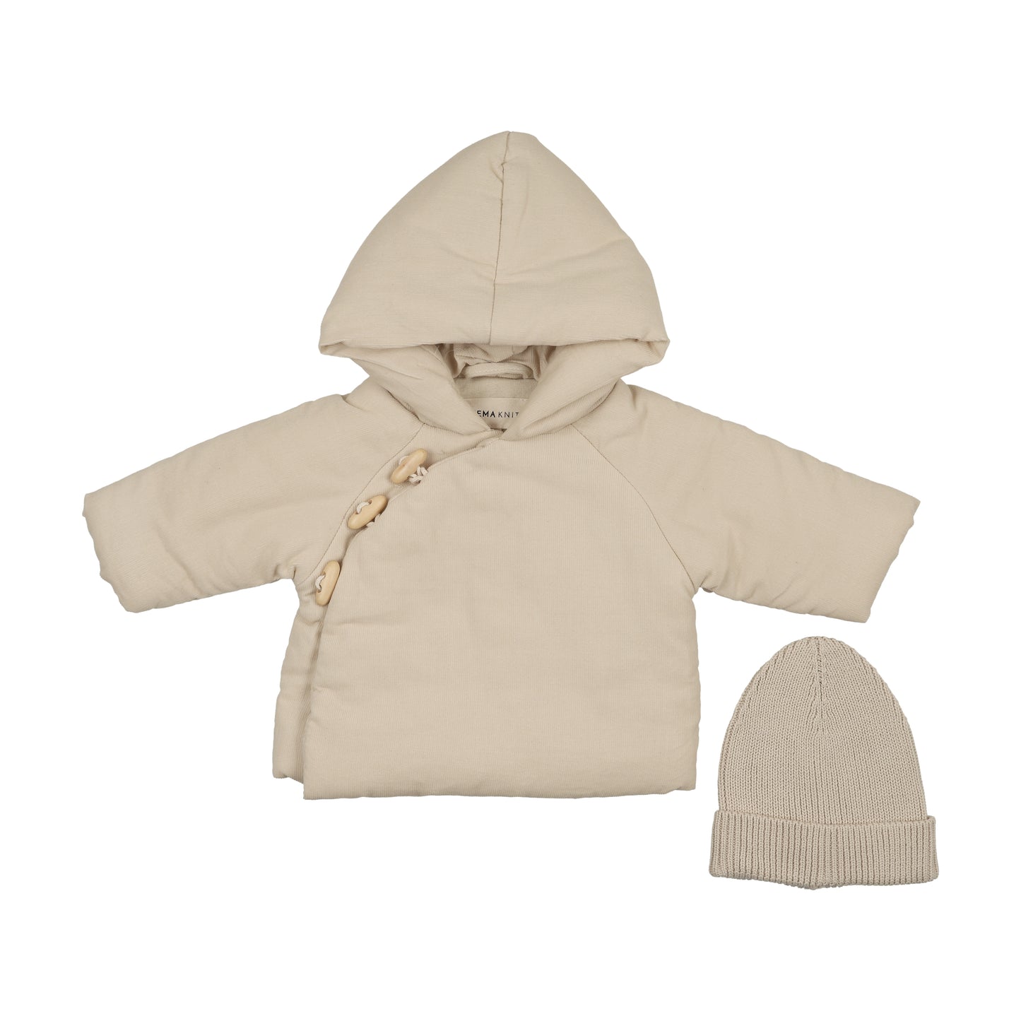 Corduroy Jacket & Knitted Beenie - Stone