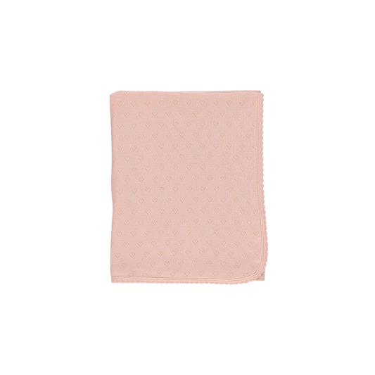 Bebe Heart Pointelle Blush Blanket  Heart