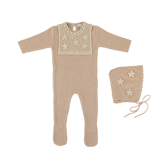 Bebe Organic Lucette Romper + Bonnet