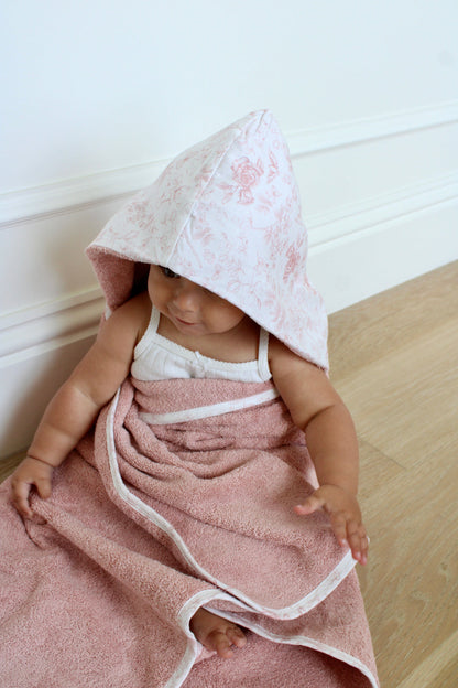Rose Toile Hooded Bath Towel