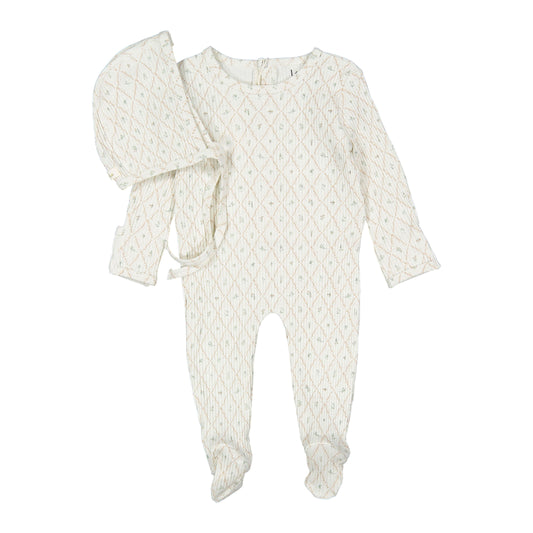 Ladida Layette Mauve Fairytale Romper & Bonnet