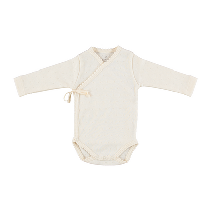 Bebe Organic Pointelle Wrap Onesie & Leggings - Natural
