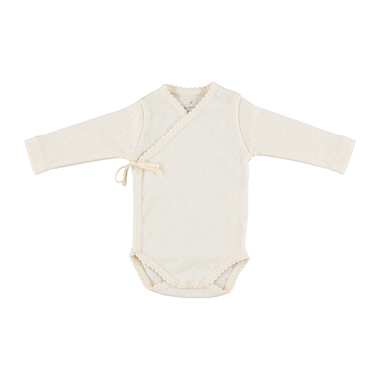 Bebe Organic Pointelle Wrap Onesie & Leggings - Natural