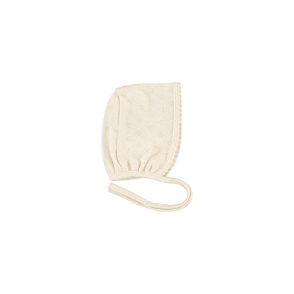 Bebe Organic Natural Heart Pointelle Wrap Overal + Bonnet
