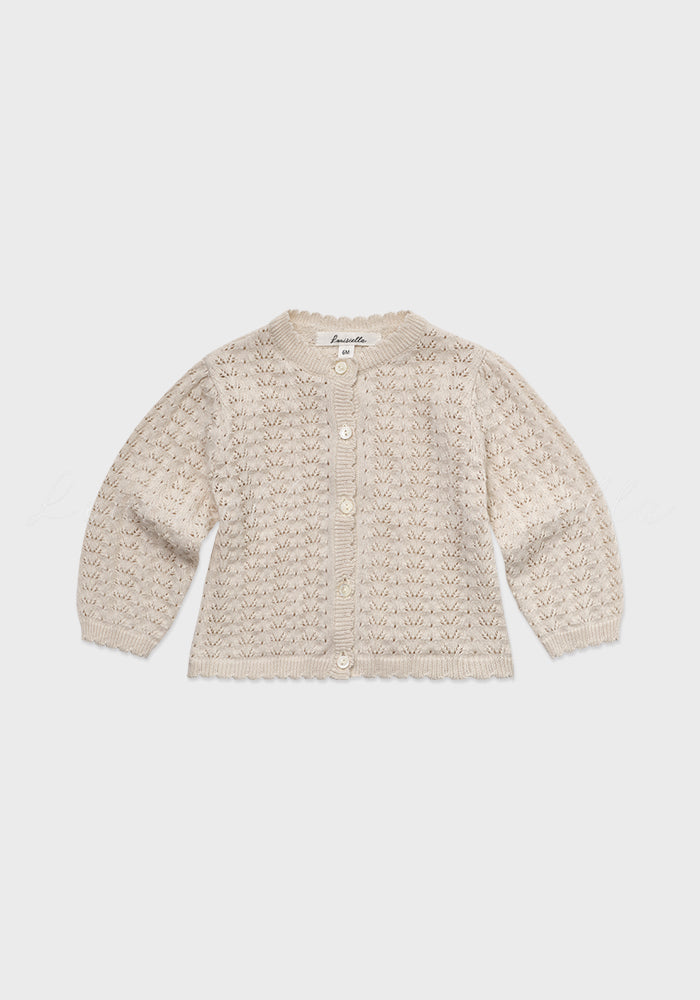 Louisiella Baby Lavera Knit Cardigan Pale Beige