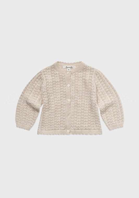 Louisiella Baby Lavera Knit Cardigan Pale Beige