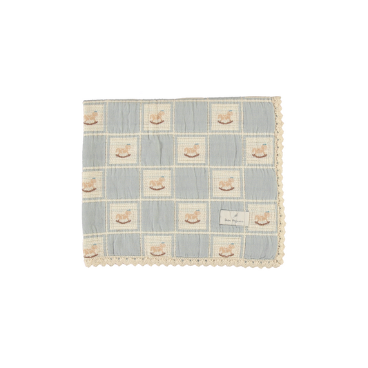 Bebe Organic Rocking Horse Blanket Blue