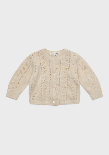 Louisiella Baby Abbie Knit Cardigan- Ivory