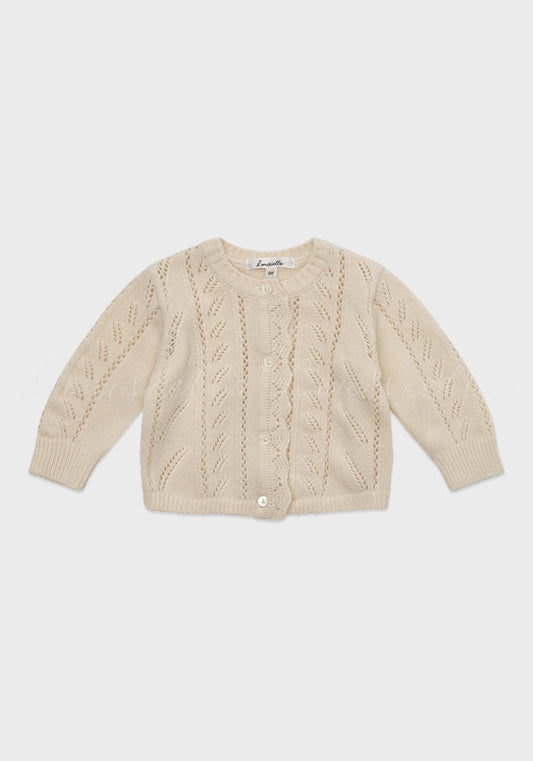 Louisiella Baby Abbie Knit Cardigan- Ivory