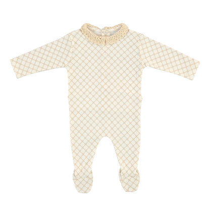 Maree Collar Overall Natural + Bonnet