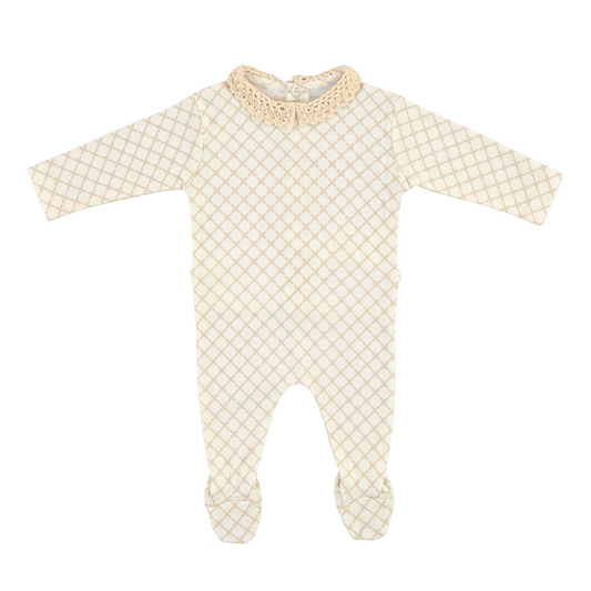 Maree Collar Overall Natural + Bonnet