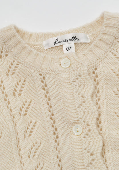 Louisiella Baby Abbie Knit Cardigan- Ivory