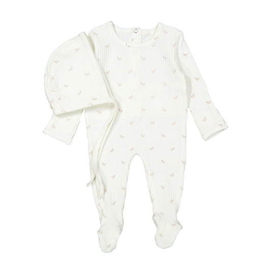 Ladida Layette Pink Duckling Romper & Bonnet