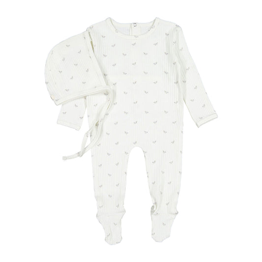 Ladida Layette Blue Duckling Romper & Bonnet
