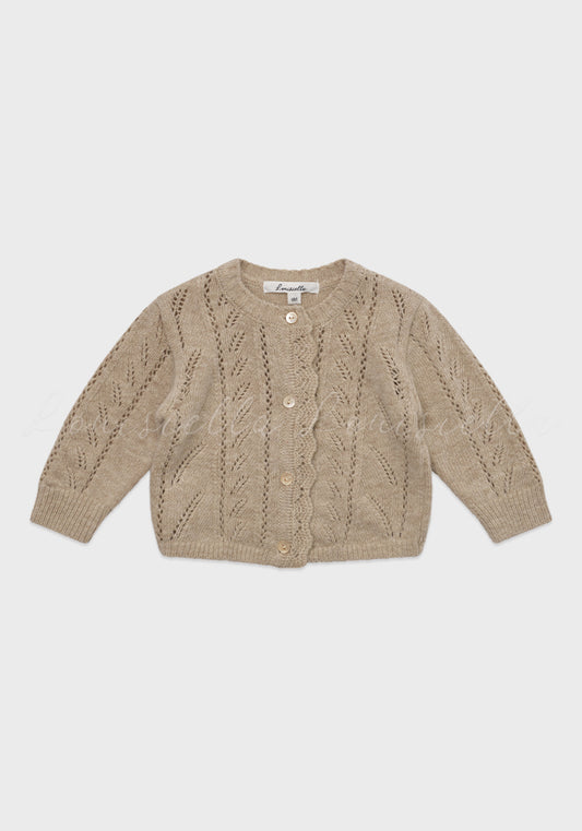 Louisiella Baby Abbie Knit Cardigan- Beige
