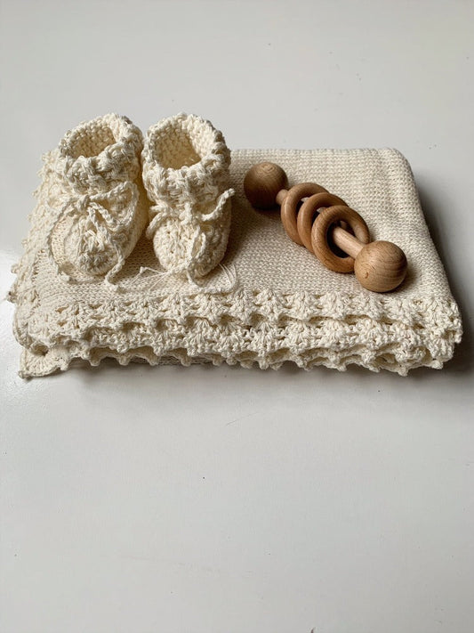 Lace edge swaddle blanket