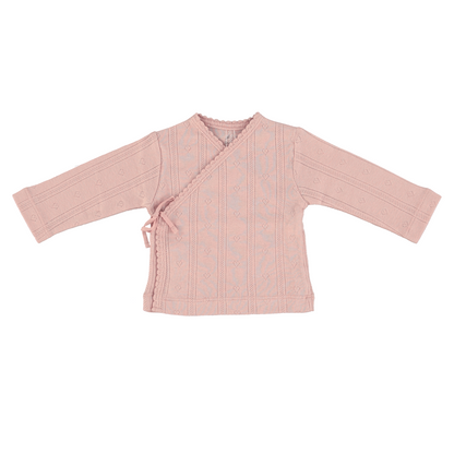 Bebe Organic Wrap Tee / Footed Leggings & Bonnet - Blush
