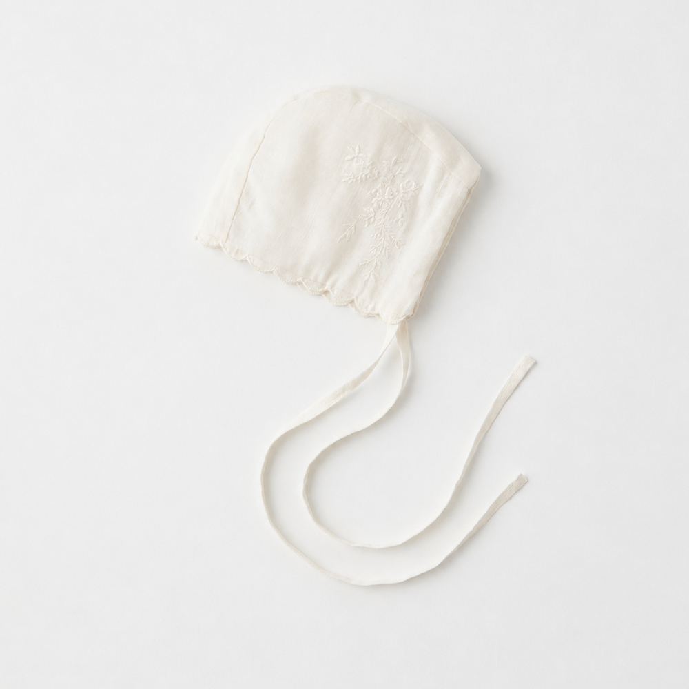 Cotton Embroidered Babygrow & Bonnet