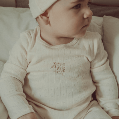 The Printed Romper & Bonnet - Pink Bluebelle