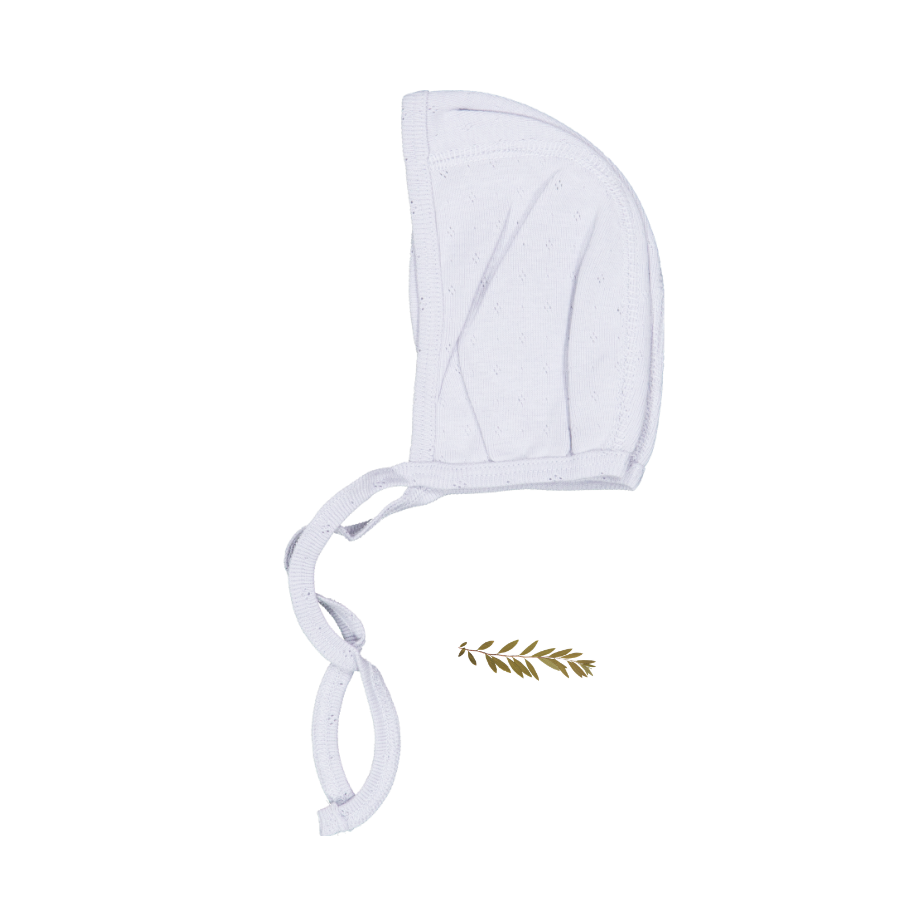The Pointelle Romper & Bonnet - Dew Drop
