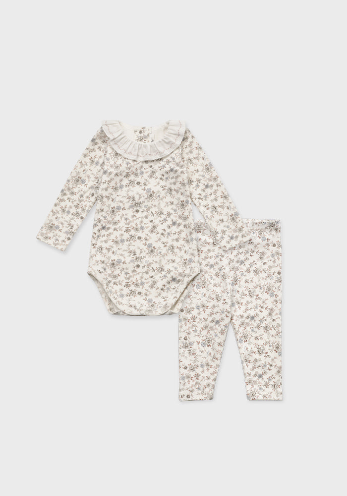 Baby Thessaria Vintage Organic Pink Bodysuit Set