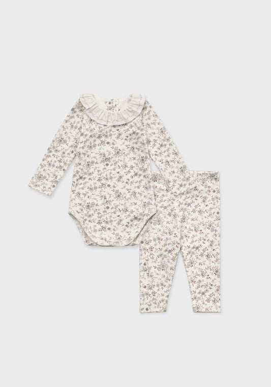 Baby Thessaria Vintage Organic Pink Bodysuit Set